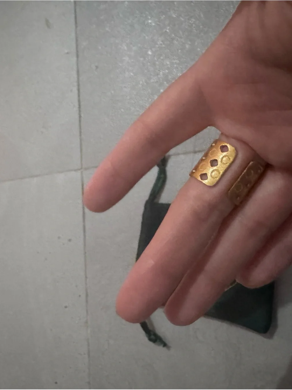 Ojo Limon Gold Open Band Ring. From Colombia 24